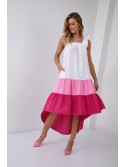 Asymmetrisches Kleid in Rosa und Amaranth FG648